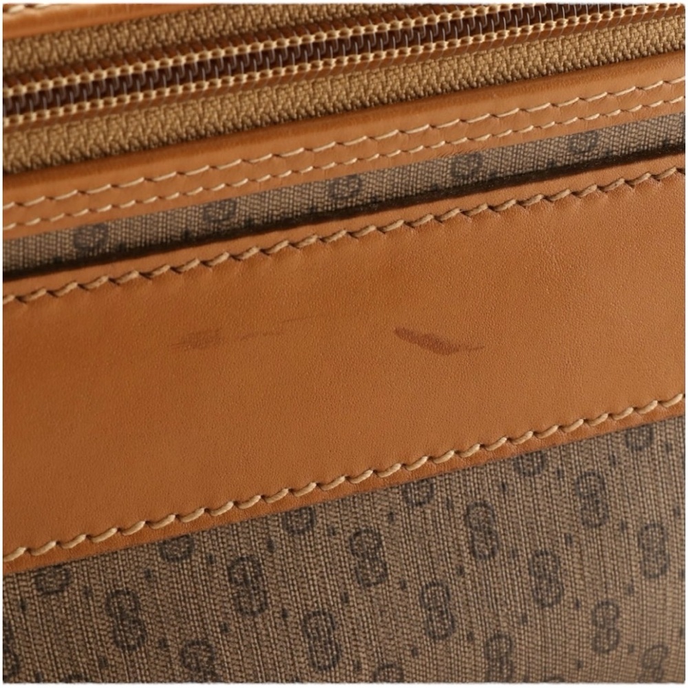 Gucci Micro GG Coated Canvas and Leather Travel Bag Luggage Tag lock key vintage - Picture 13 of 16